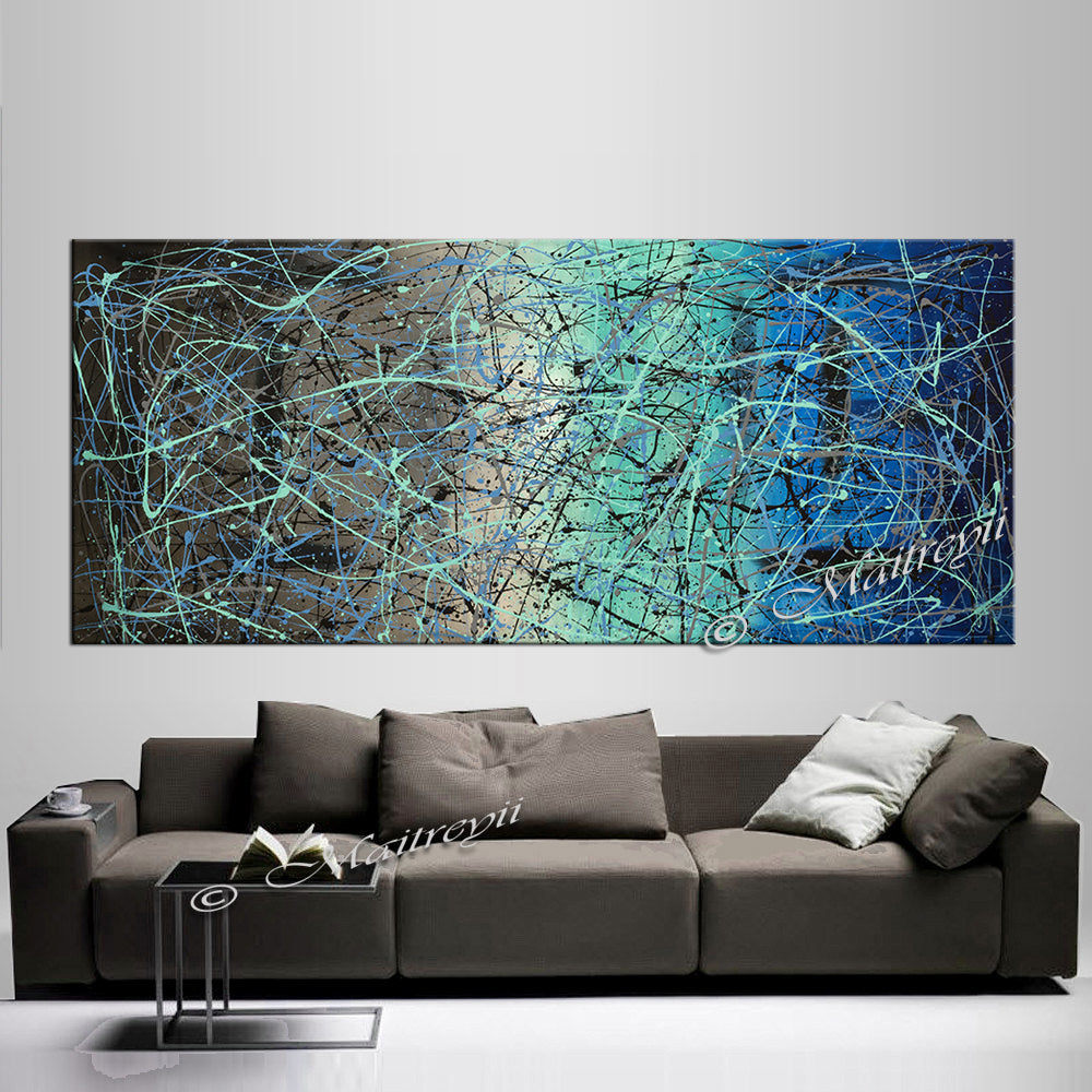 Jackson Pollock Style | Abstract artwork large oil painting on canvas modern wall art - Vintage Beauty 55 - LargeModernArt