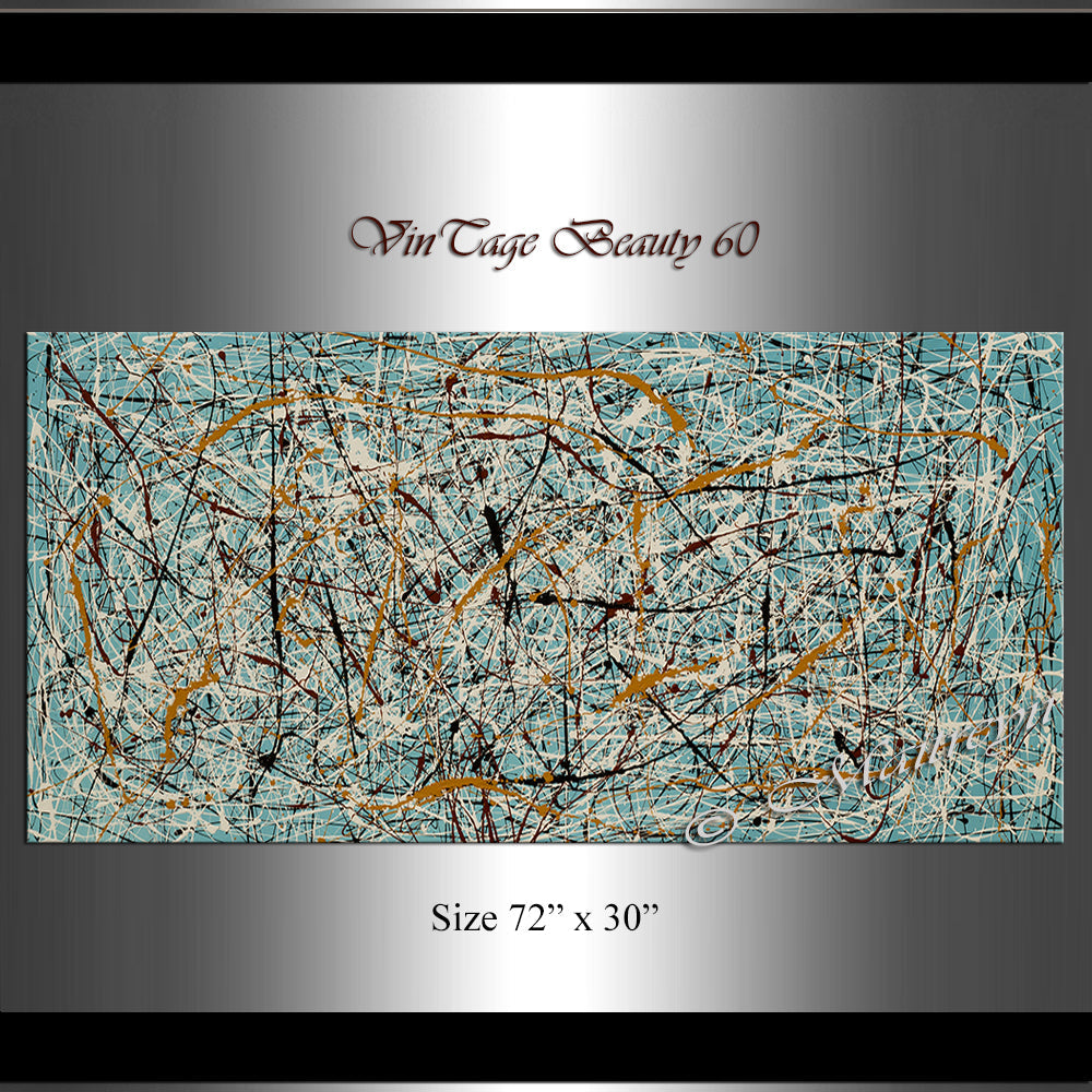 Jackson Pollock Style | Abstract artwork large oil painting oversize luxury Homes - Vintage Beauty 60 - LargeModernArt