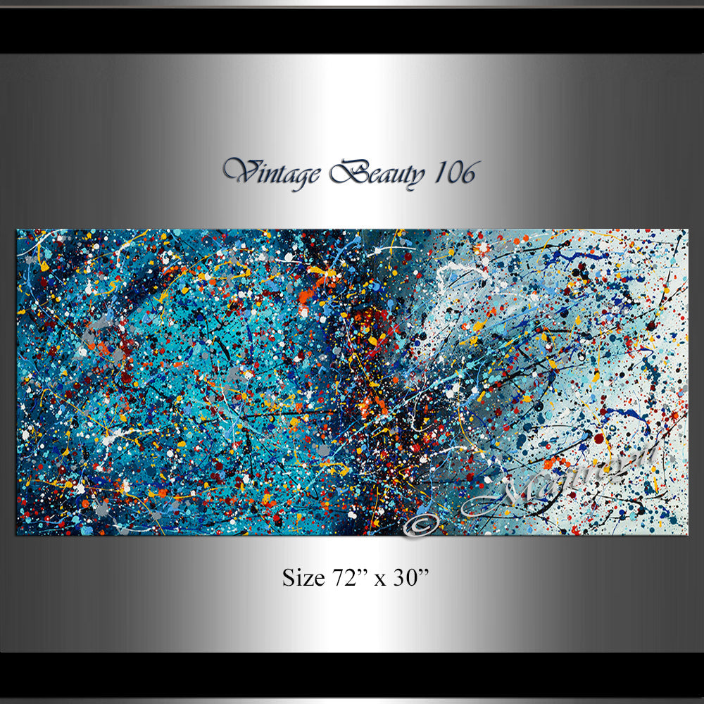 Abstract Angel Paintings | Jackson Pollock Style | Large ModernA rt - Vintage Beauty 106 - LargeModernArt