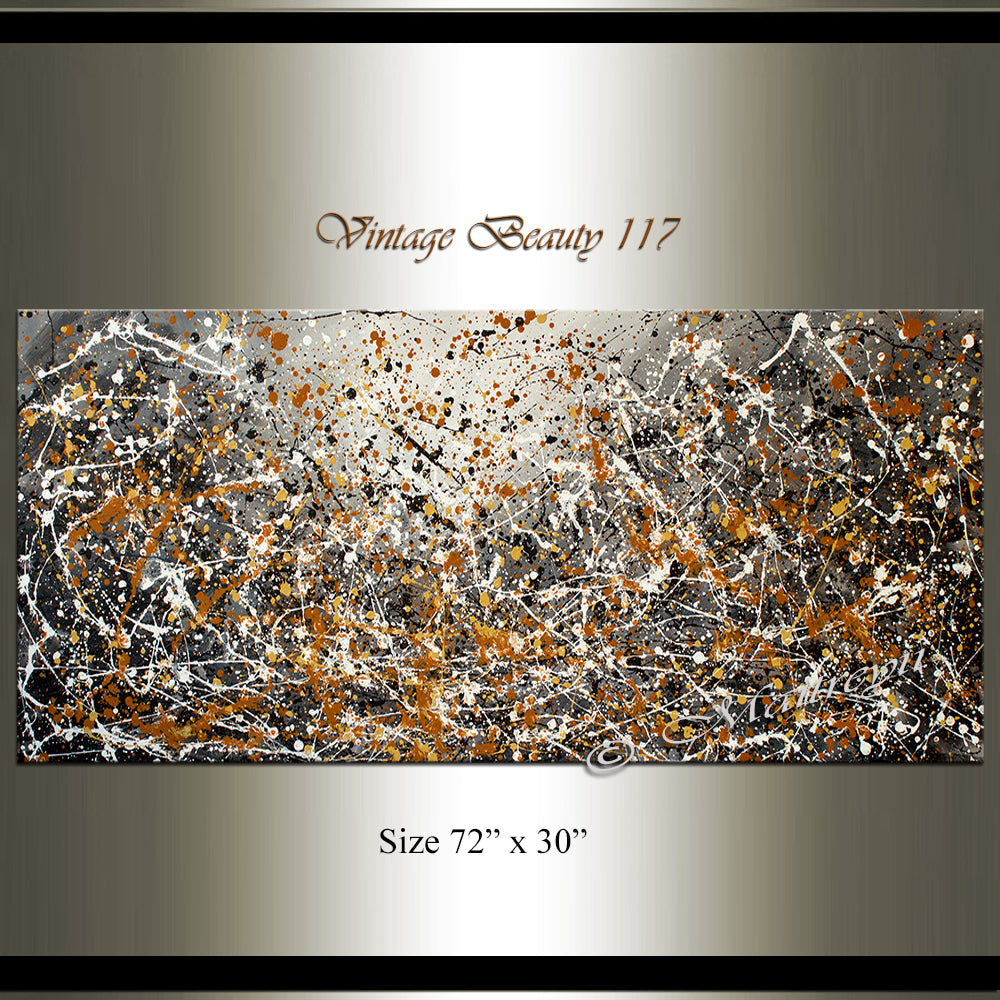 Cool Abstract Art - Jackson Pollock Style Abstract Paintings - Vintage Beauty 117 - LargeModernArt