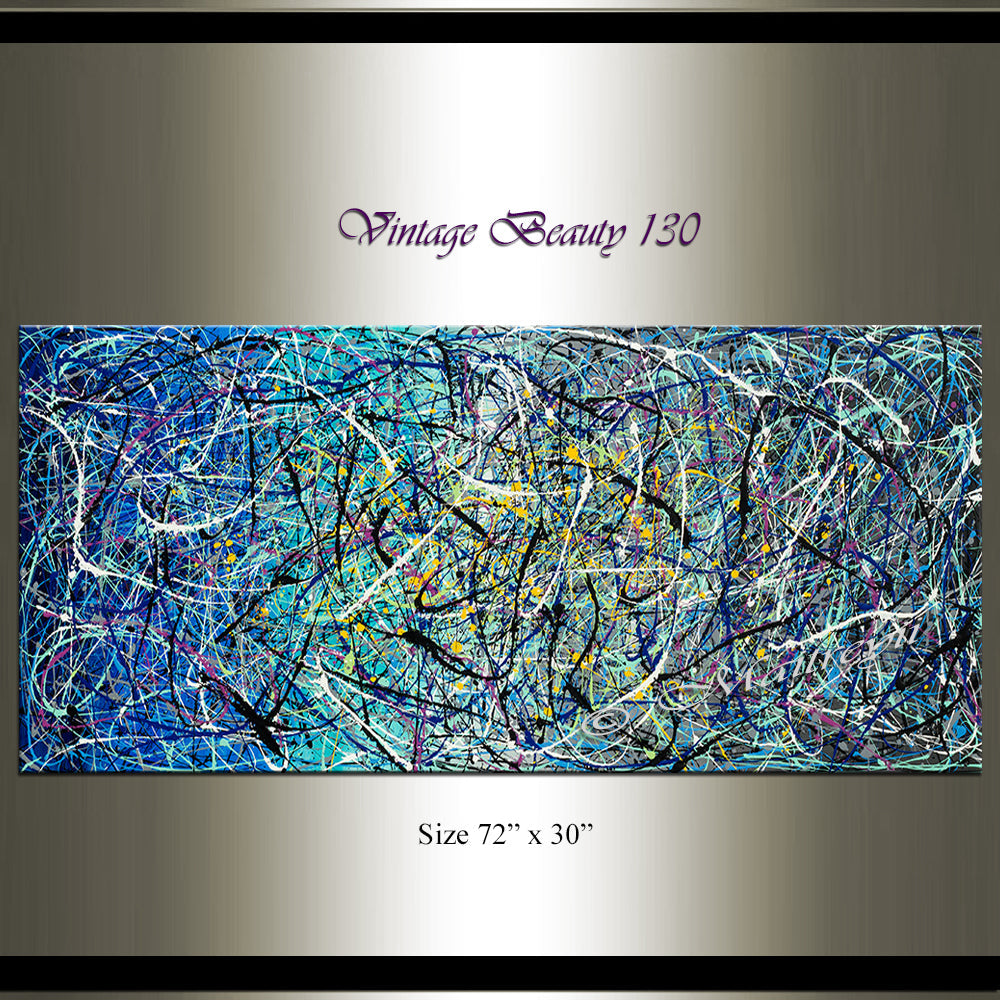 Abstract Angel Paintings | Jackson Pollock Style | Large Modern Art - Vintage Beauty 130 - LargeModernArt