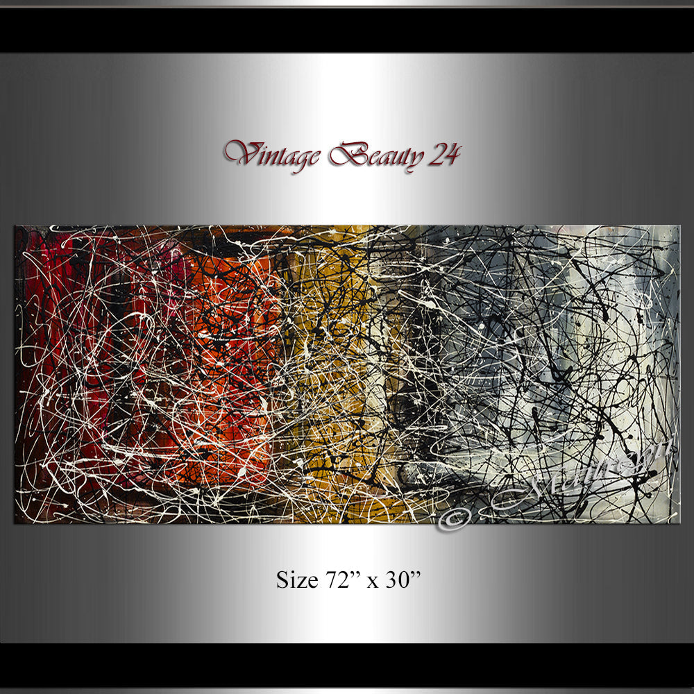 Large Modern Painting | Jackson Pollock | LargeModernArt -Vintage Beauty 24 - LargeModernArt