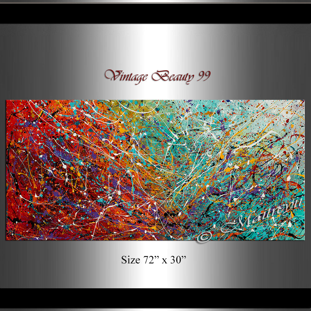 Abstract Angel Paintings | Jackson Pollock Style | Large Modern Art - Vintage Beauty 99 - LargeModernArt