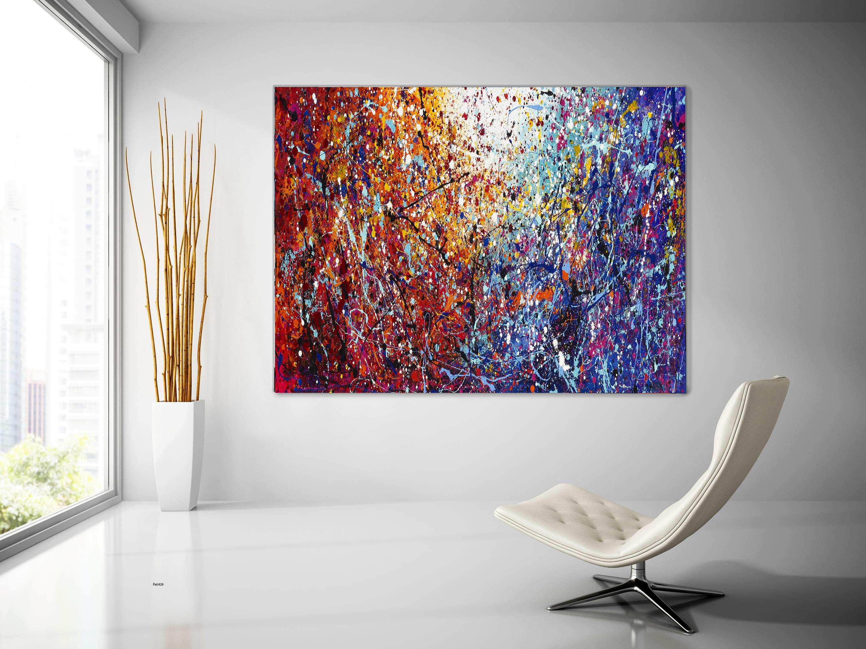 Jackson Pollock Red Painting extra large abstract art Modern Wall oversize canvas - Vintage Beauty 110 - LargeModernArt