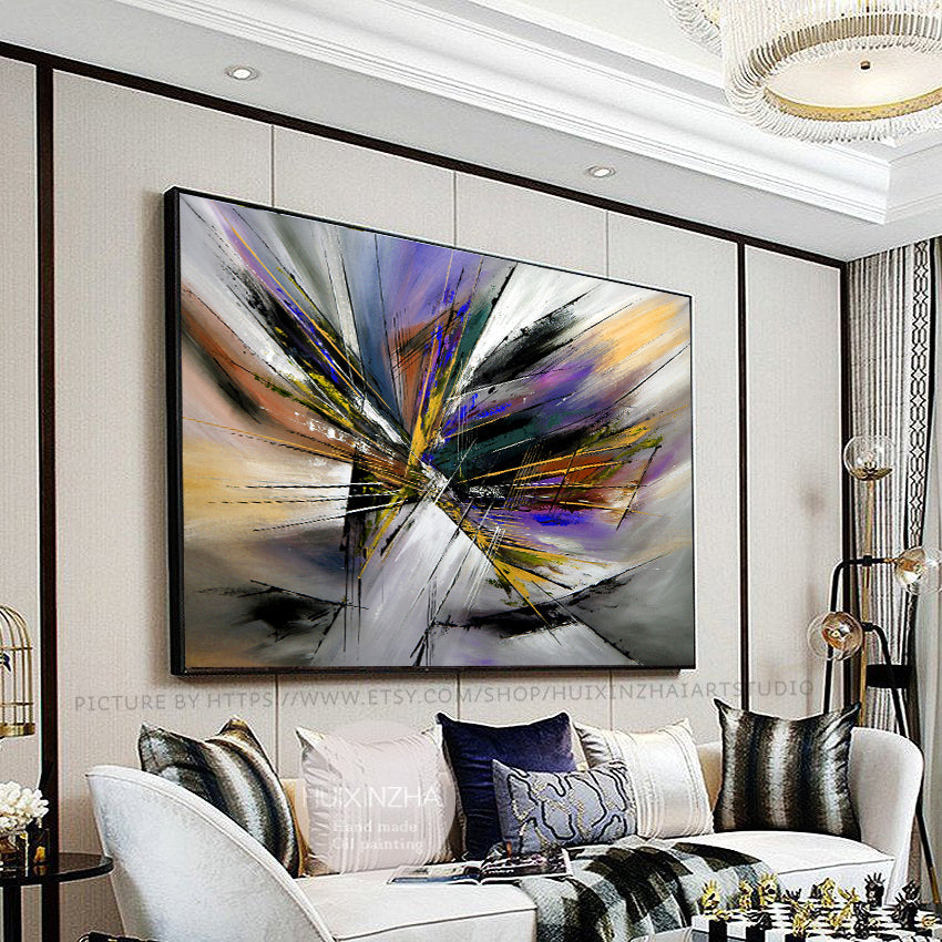 Large Modern Art Abstract Wall Oil Painting On Canvas For Luxury Home Decor Original Art For Sale - LargeModernArt