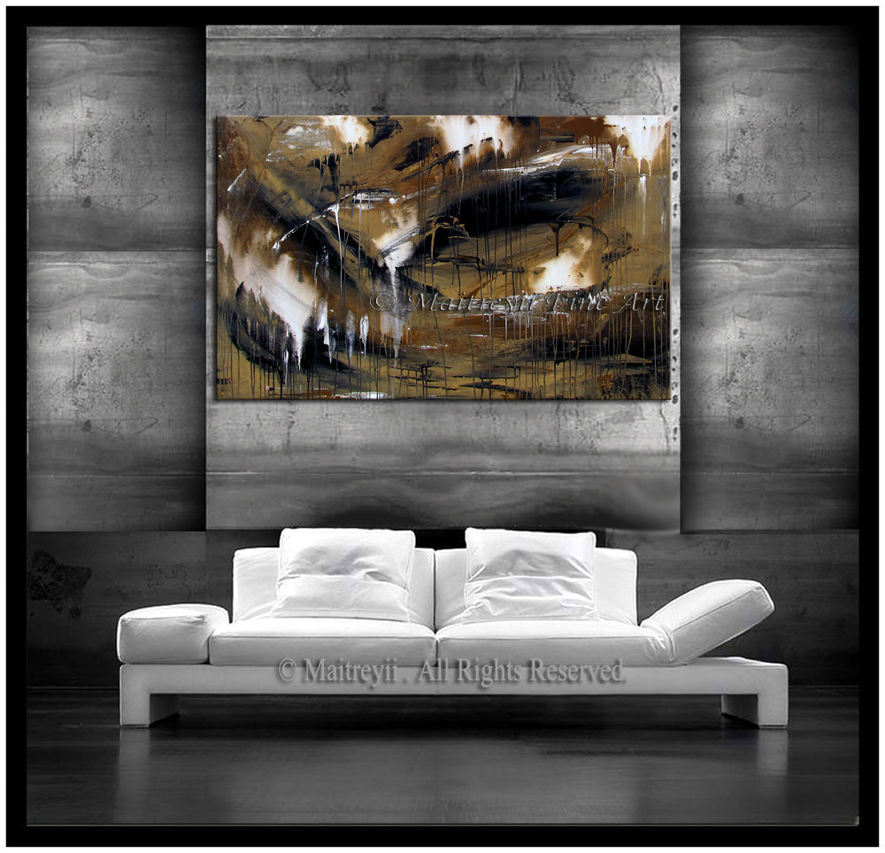 Abstract Modern Art Oil Painting on Canvas Modern Wall Art Amazing Melting Rock Painting - LargeModernArt
