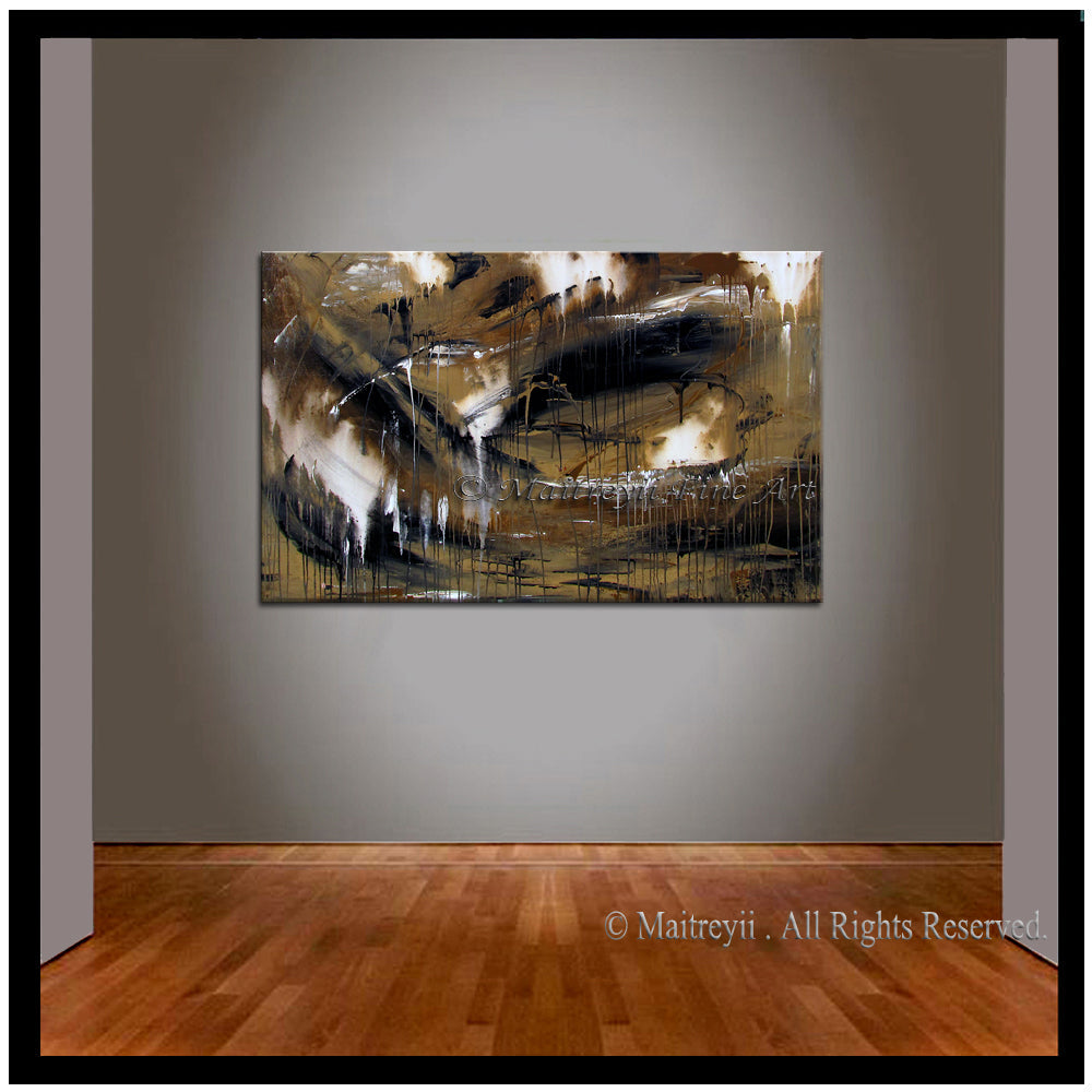 Abstract Modern Art Oil Painting on Canvas Modern Wall Art Amazing Melting Rock Painting - LargeModernArt