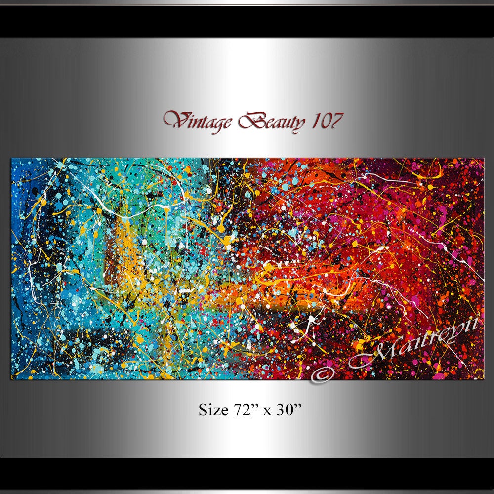 Large Modern Painting | Jackson Pollock | LargeModernArt -Vintage Beauty 107 - LargeModernArt