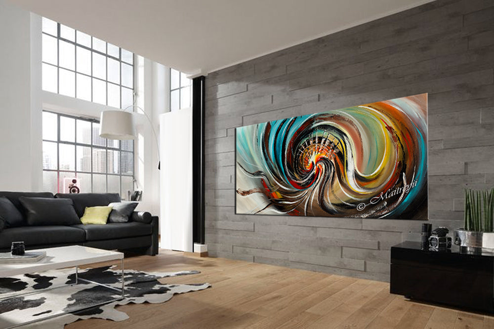 Abstract Modern Art Oil Painting on Canvas Modern Wall Art Amazing Abstract Gold Flow Painting - Abstract Art 88 - LargeModernArt