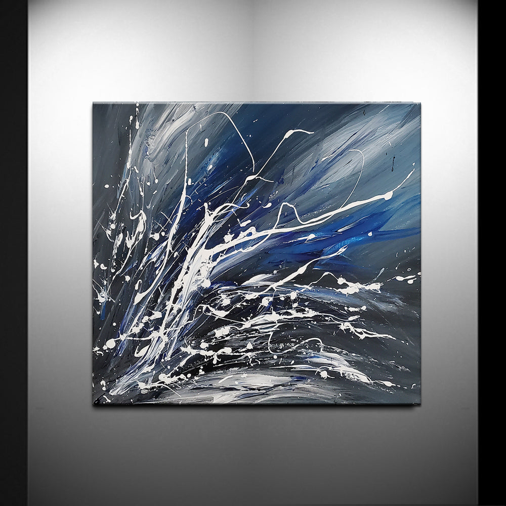 Black White Painting On Canvas Original Artwork For Sale, Modern Interior Decor - Unreal Beauty 4 - LargeModernArt