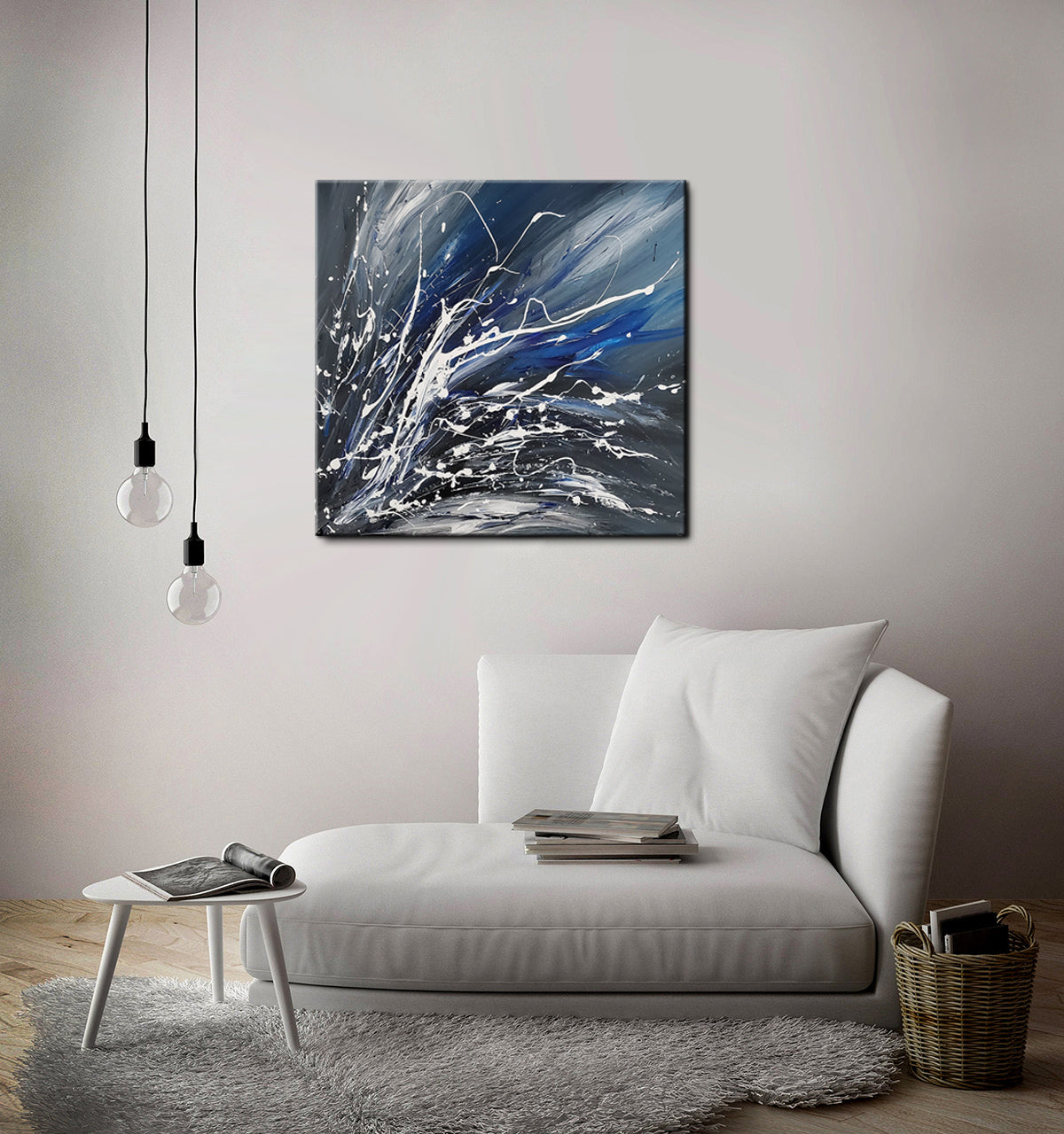 Black White Painting On Canvas Original Artwork For Sale, Modern Interior Decor - Unreal Beauty 4 - LargeModernArt