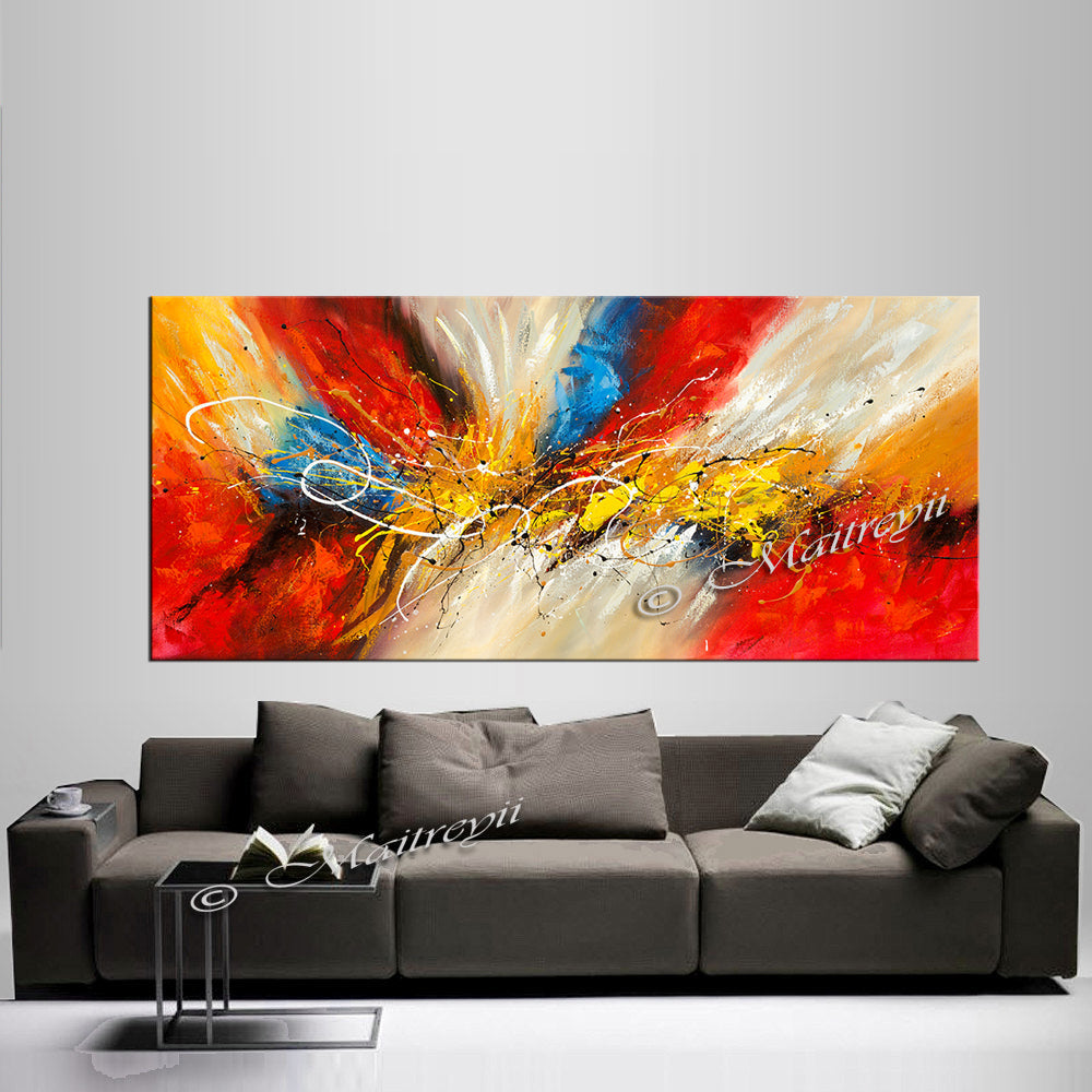 Abstract Modern Art Oil Painting on Canvas Amazing Abstract Gold Flow Painting - Amazing Abstract 12 - LargeModernArt