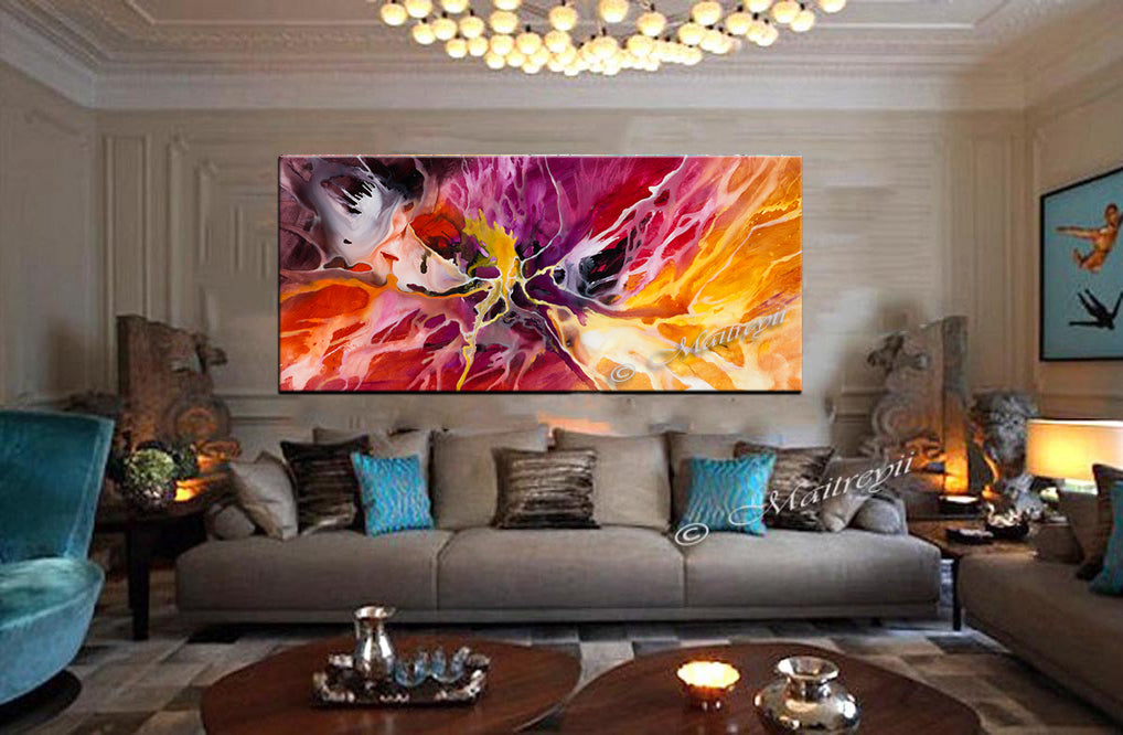 Abstract Modern Art Oil Painting on Canvas Amazing Abstract Gold Flow Painting - Amazing Abstract 16 - LargeModernArt