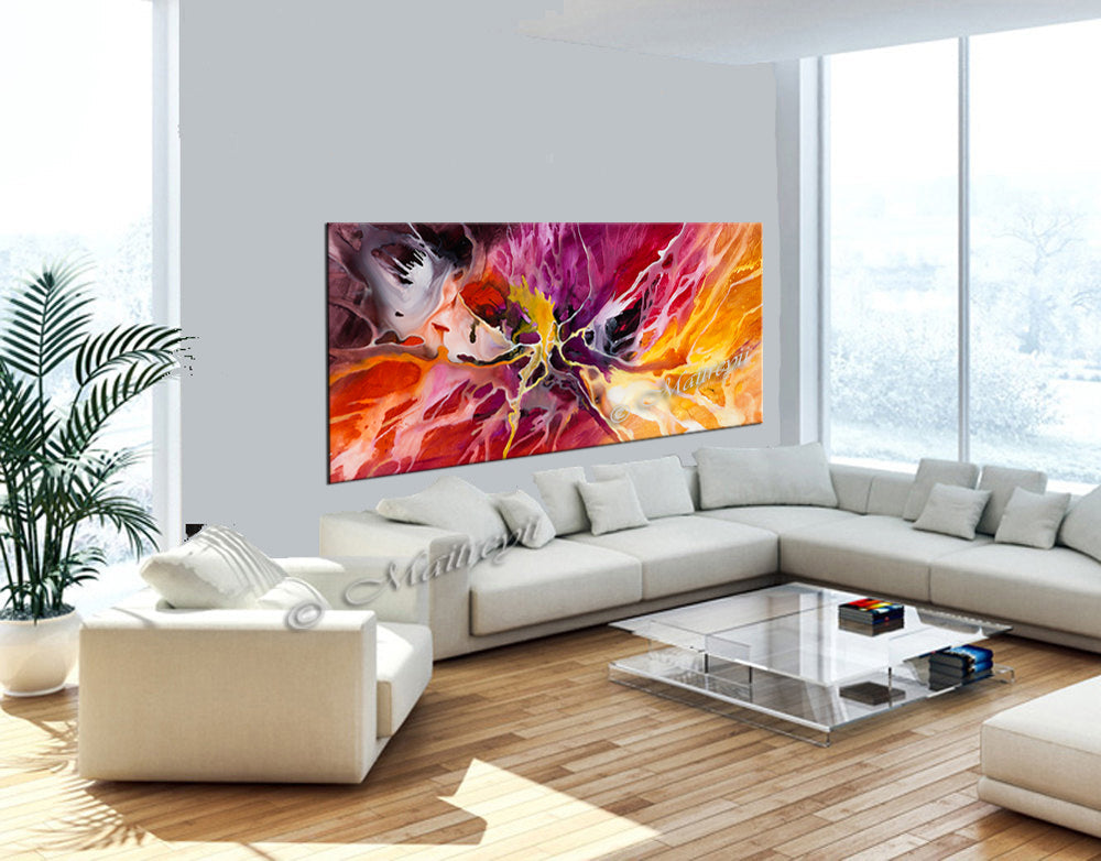 Abstract Modern Art Oil Painting on Canvas Amazing Abstract Gold Flow Painting - Amazing Abstract 16 - LargeModernArt