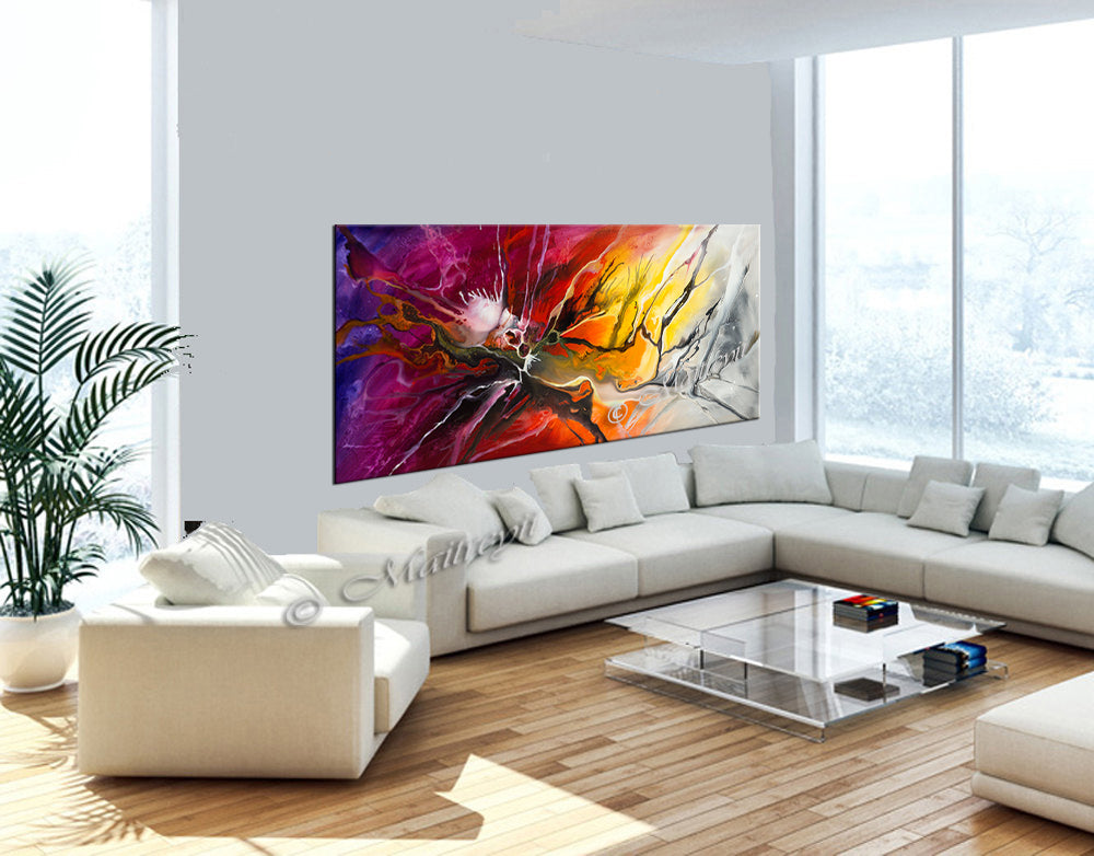 Abstract Modern Art Modern Wall Art Amazing Abstract Gold Flow Painting - Amazing Abstract 17 - LargeModernArt