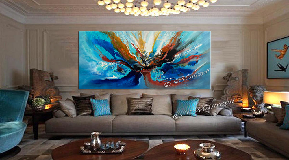 Abstract Painting on Canvas Modern Wall Art Amazing Abstract Flow Painting - Amazing Abstract 23 - LargeModernArt