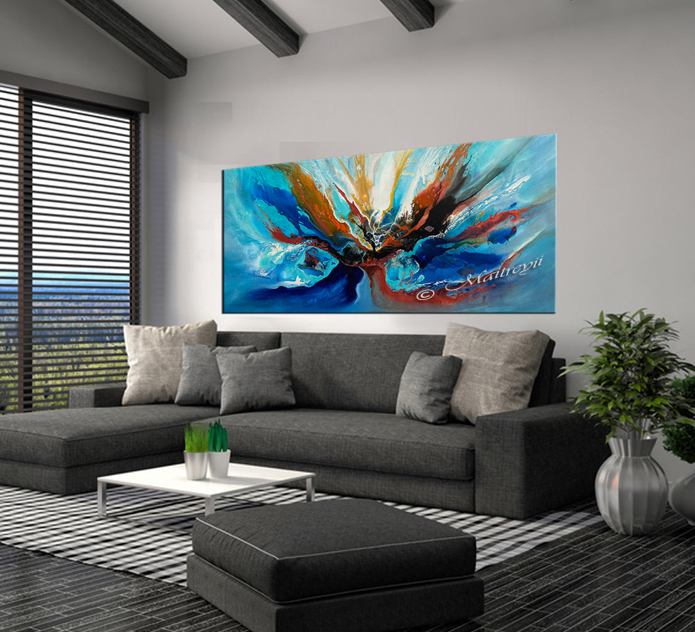 Abstract Painting on Canvas Modern Wall Art Amazing Abstract Flow Painting - Amazing Abstract 23 - LargeModernArt