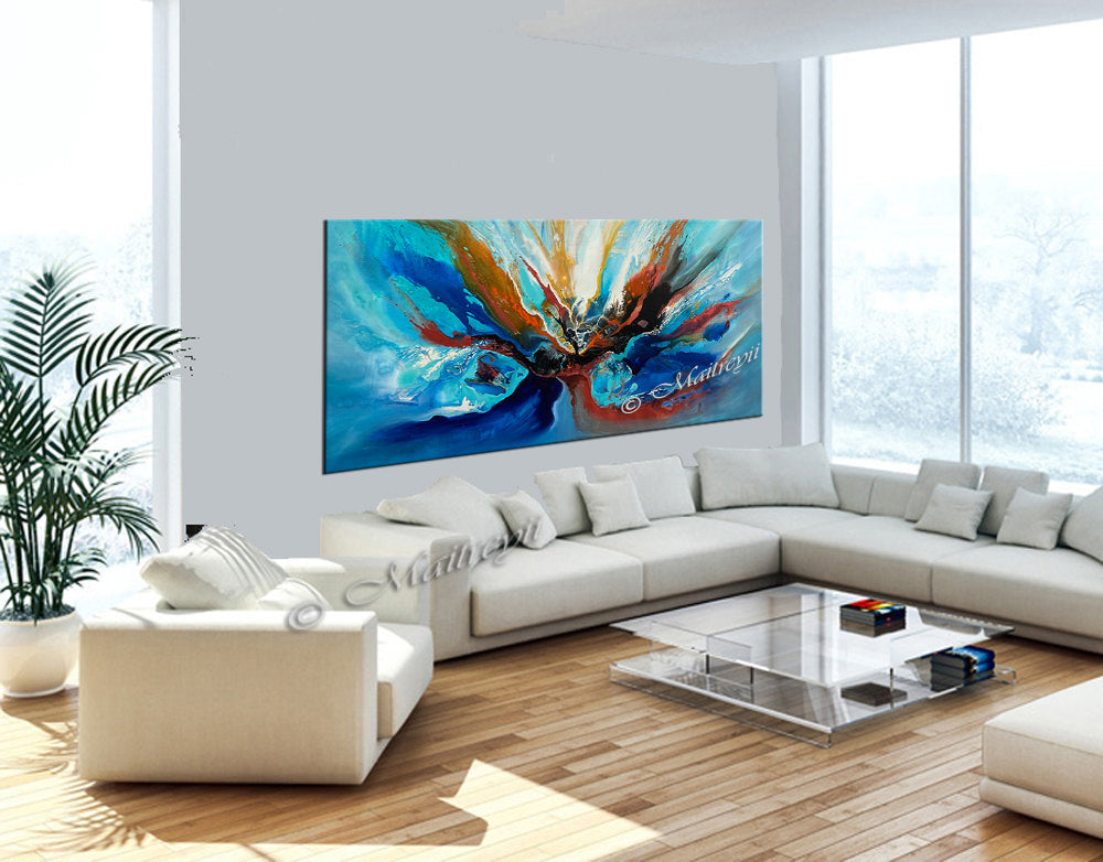 Abstract Painting on Canvas Modern Wall Art Amazing Abstract Flow Painting - Amazing Abstract 23 - LargeModernArt