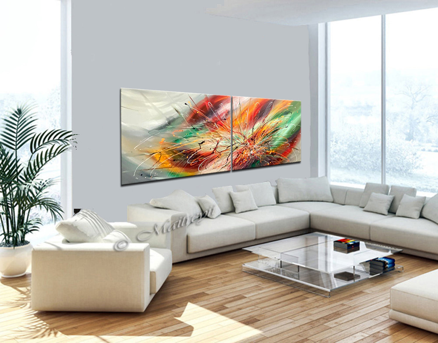 Large Modern Art Oil Painting on Canvas - Modern Wall Art Amazing Abstract 25