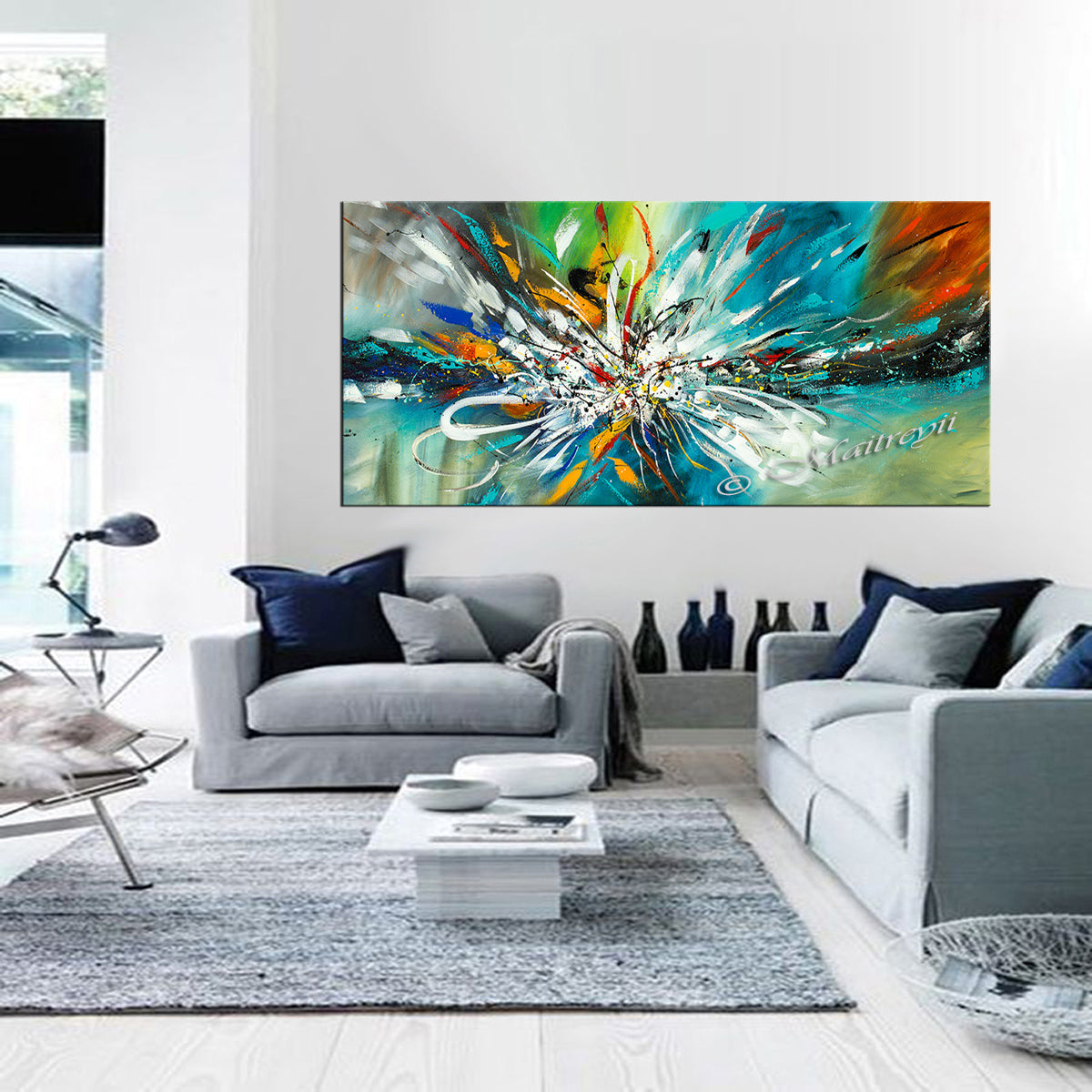 Abstract Modern Art Oil Painting on Canvas Amazing Abstract Gold Flow Painting - Amazing Abstract 9 - LargeModernArt