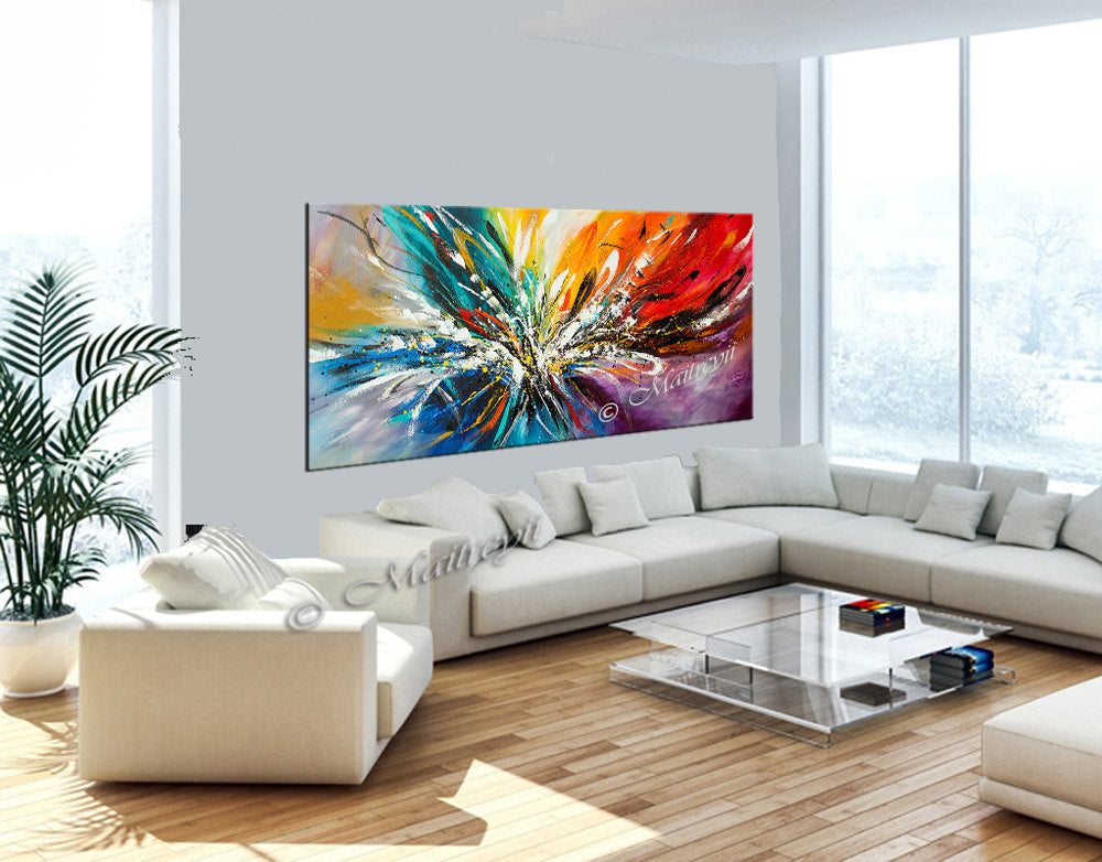 Large Modern Art Oil Painting on Canvas - Modern Wall Art Amazing Abstract 10 - LargeModernArt