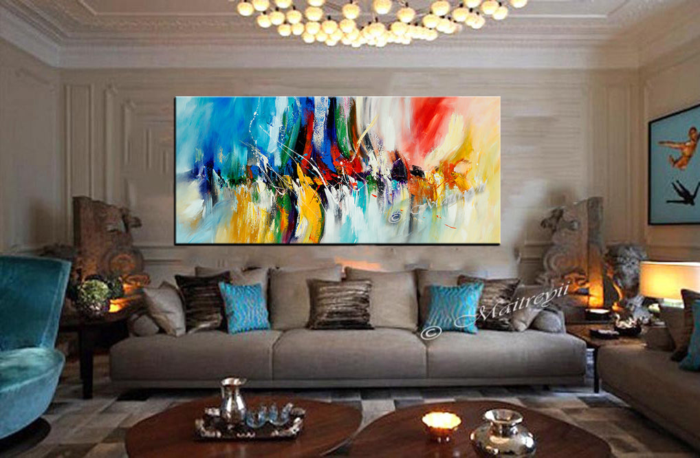 Large Modern Art Oil Painting on Canvas Modern Wall Art - Amazing Abstract 13 - LargeModernArt