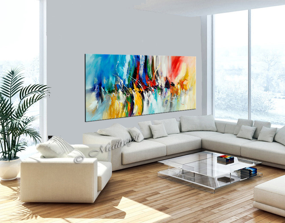 Large Modern Art Oil Painting on Canvas Modern Wall Art - Amazing Abstract 13 - LargeModernArt