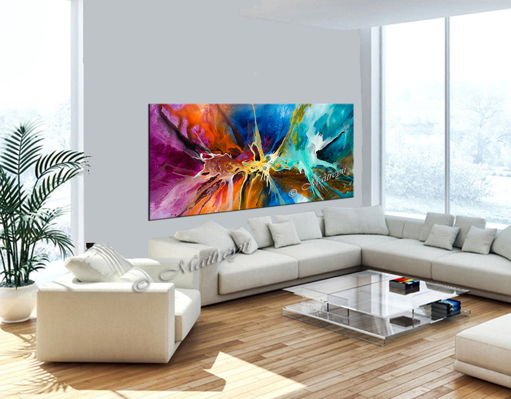 Large Modern Art Oil Painting on Canvas Modern Wall Art - Amazing Abstract 15 - LargeModernArt