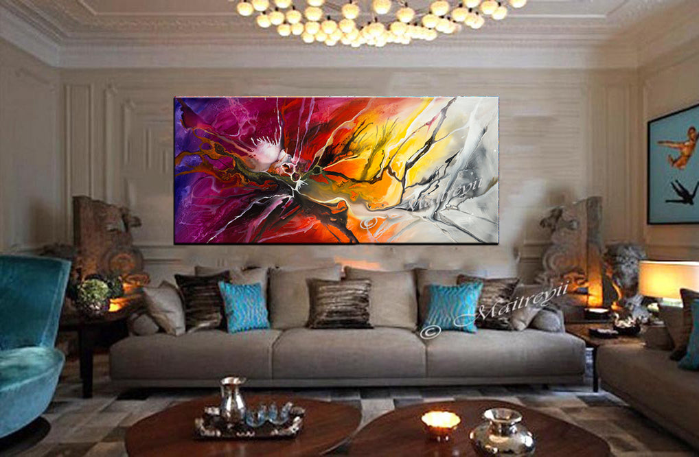 Large Modern Art Oil Painting on Canvas Modern Wall Art - Amazing Abstract 17 - LargeModernArt