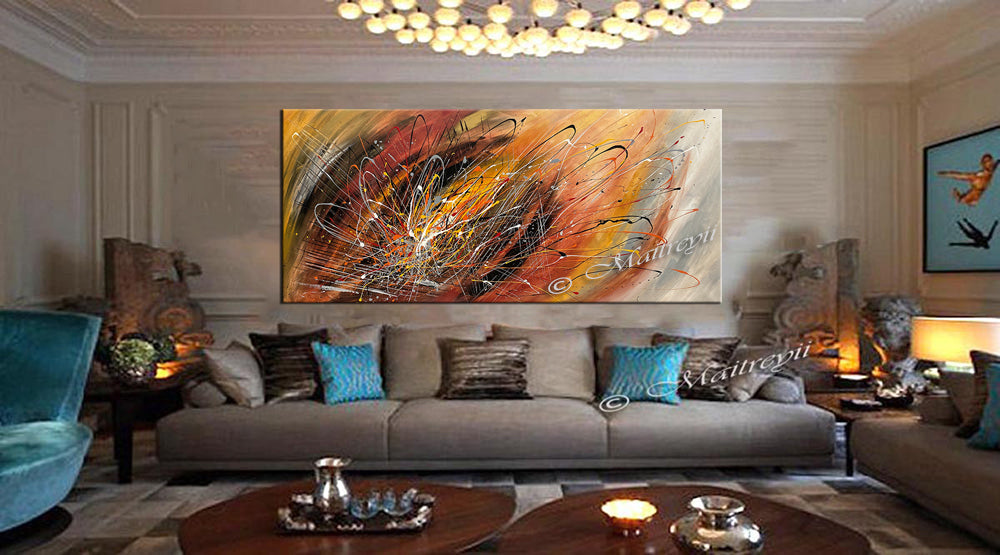 Abstract Modern Art Oil Painting on Canvas Amazing Abstract Strings Painting -Amazing Abstract 22 - LargeModernArt