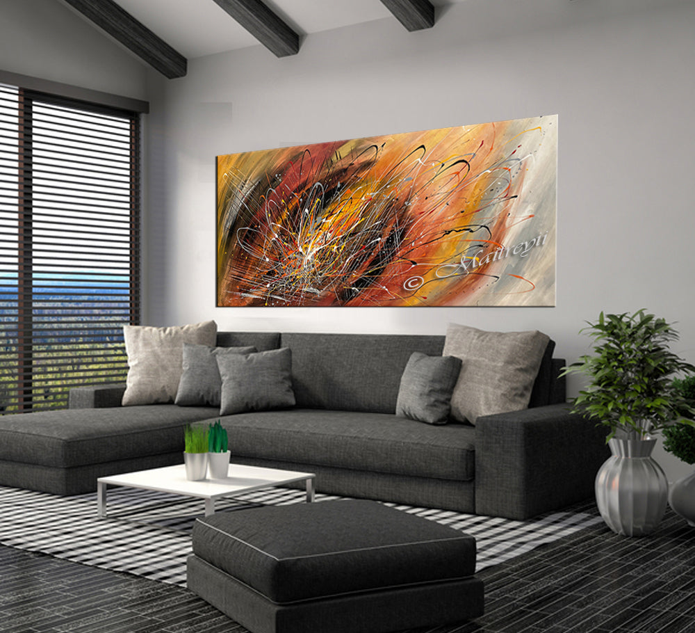 Abstract Modern Art Oil Painting on Canvas Amazing Abstract Strings Painting -Amazing Abstract 22 - LargeModernArt