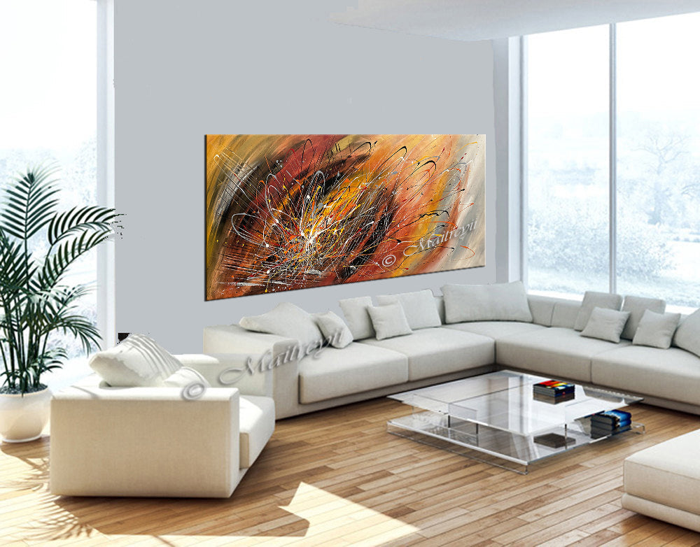 Abstract Modern Art Oil Painting on Canvas Amazing Abstract Strings Painting -Amazing Abstract 22 - LargeModernArt