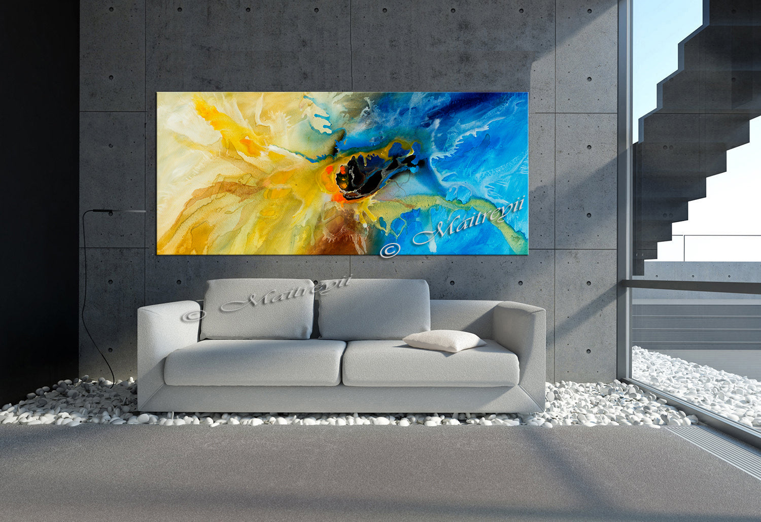 Large Modern Art Oil Painting on Canvas - Modern Wall Art Amazing Abstract 5 - LargeModernArt