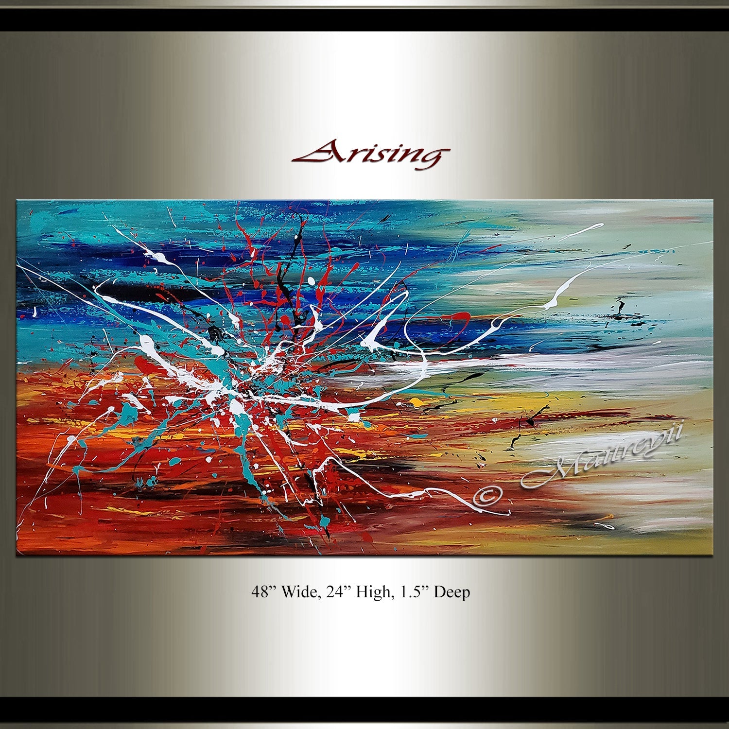 Abstract Modern Original Art Oil Painting For Sale - Arising - LargeModernArt