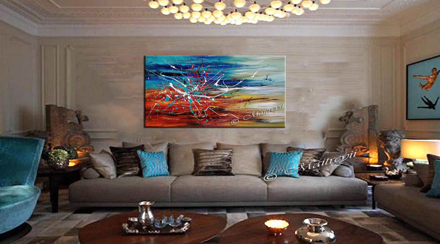 Abstract Modern Original Art Oil Painting For Sale - Arising - LargeModernArt