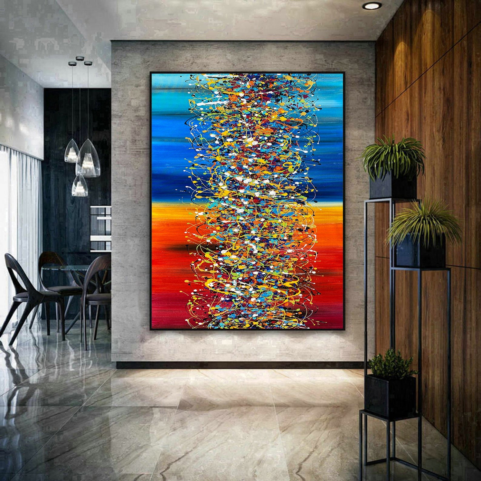 Painting Jackson Pollock Style Abstract art large Wall Art - Beauty of Bridge 11 - LargeModernArt