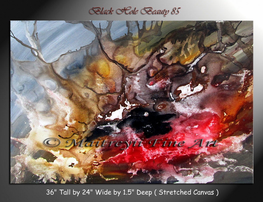 Abstract Painting Red Large Modern Artwork on Canvas, Seascape Art Contemporary Art - LargeModernArt