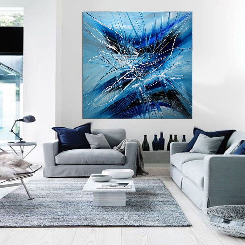 large Wall Art - Blue Ray - LargeModernArt