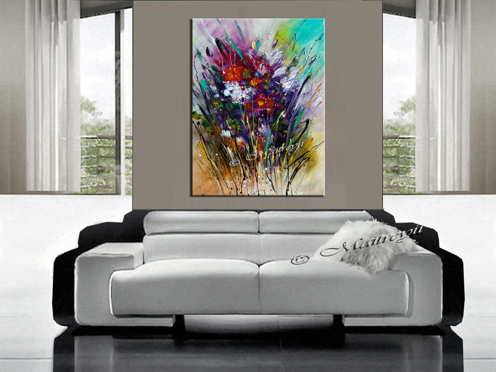 Original Modern Art Oil Painting For Sale -Floral Beauty - LargeModernArt