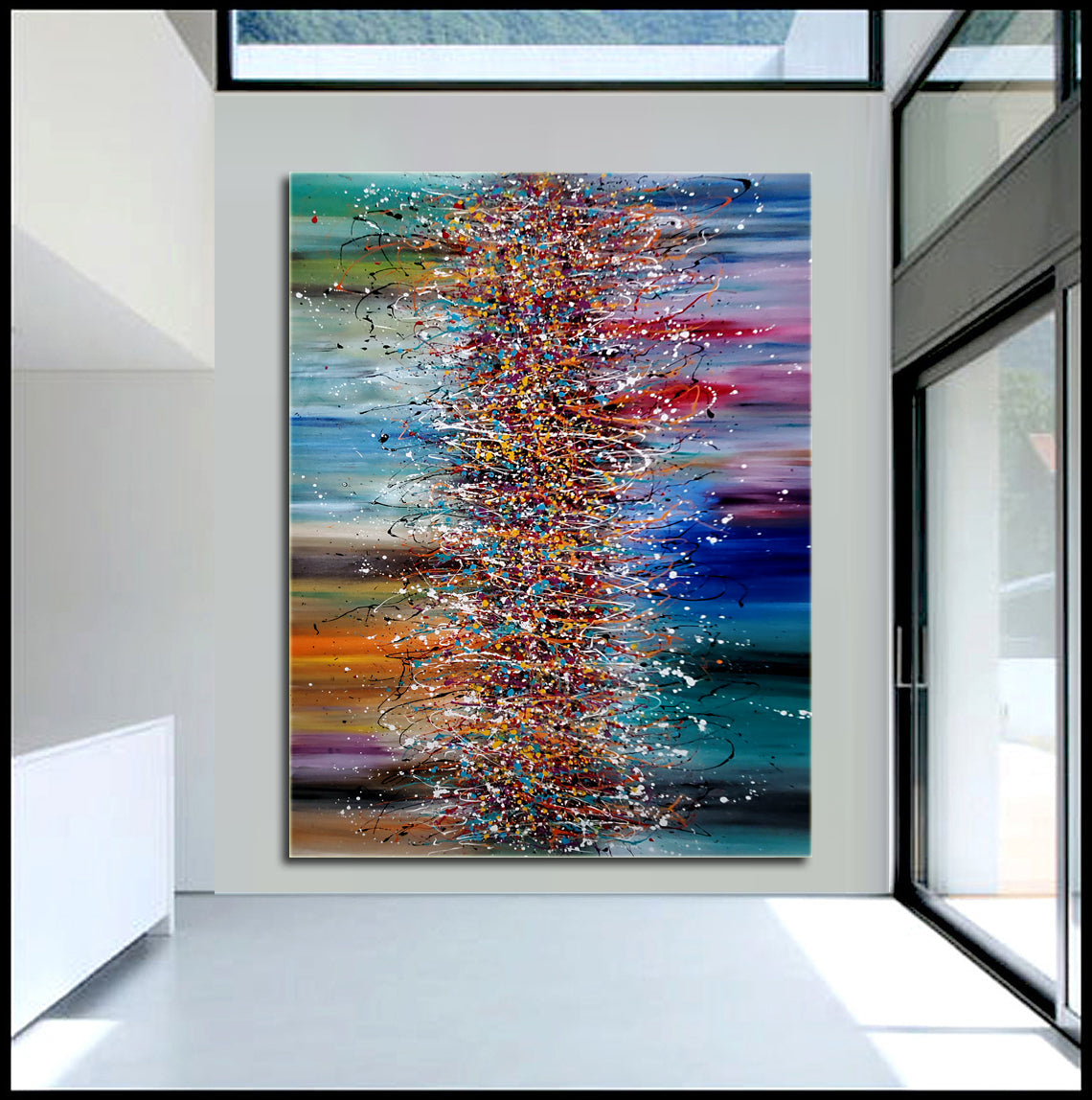 Modern Abstract wall art - Father of Abstract Art, Jackson Pollock Paintings, LargeModern Art - Heavenly Beauty - LargeModernArt