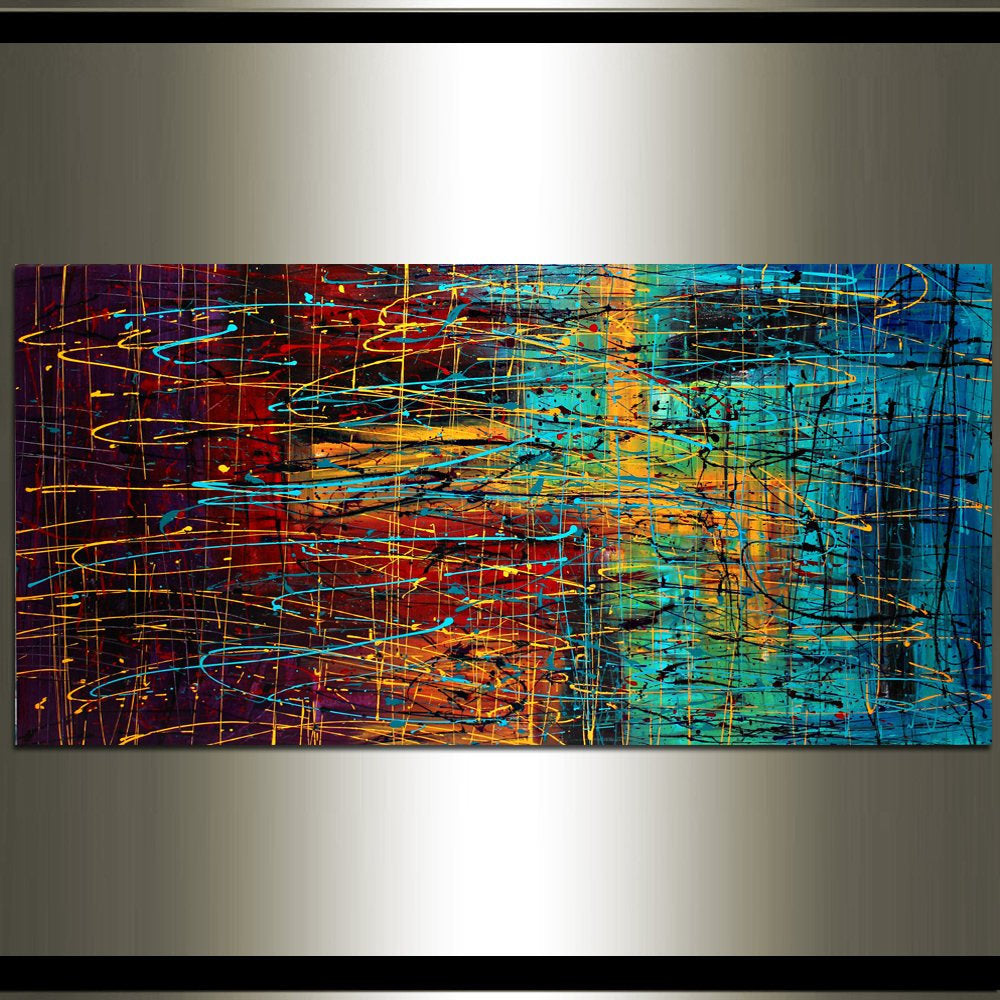 Jackson Pollock Style Abstract art large Wall Art - Luxury Feelings - LargeModernArt