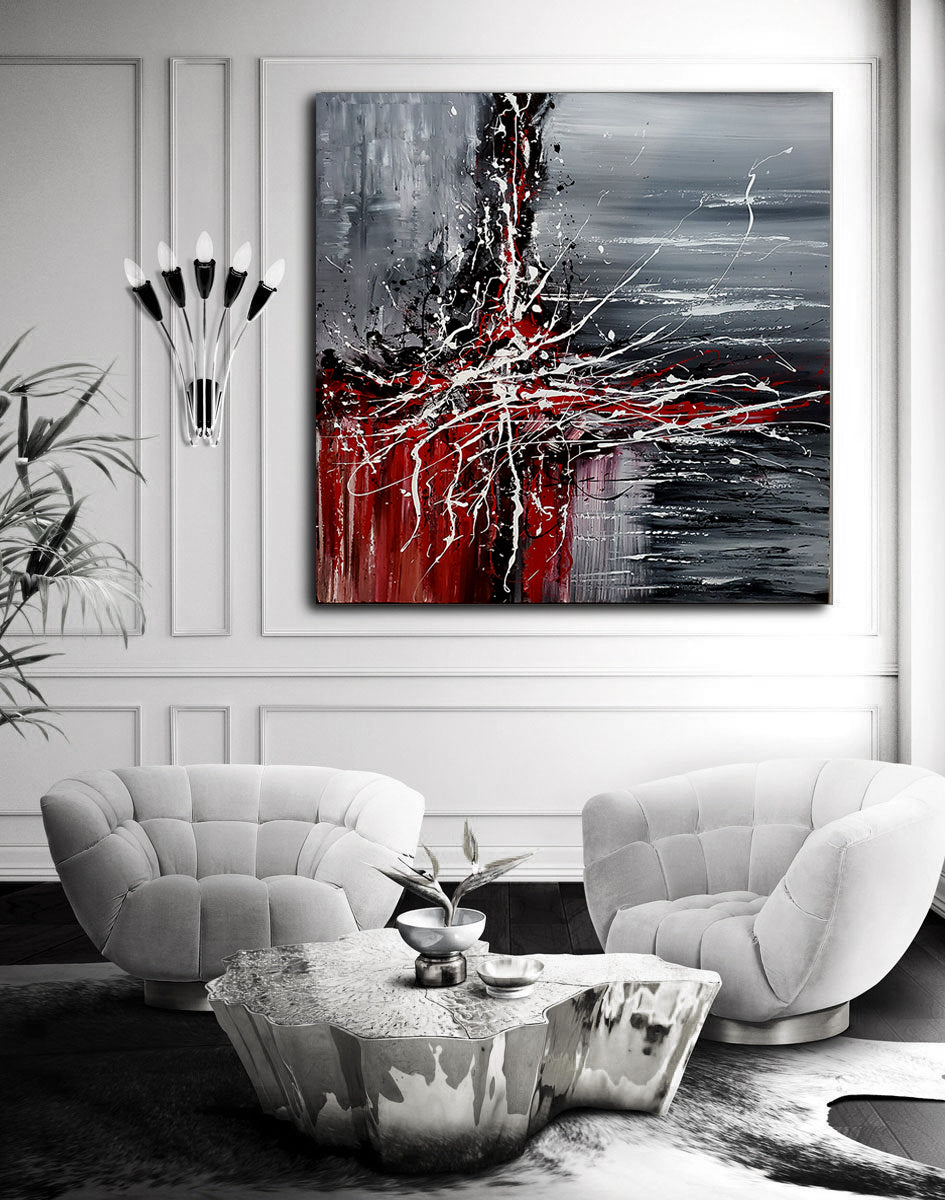 Original Abstract Art For Sale - Modern Wall Art Luxury Homes Office - Light Storm - LargeModernArt