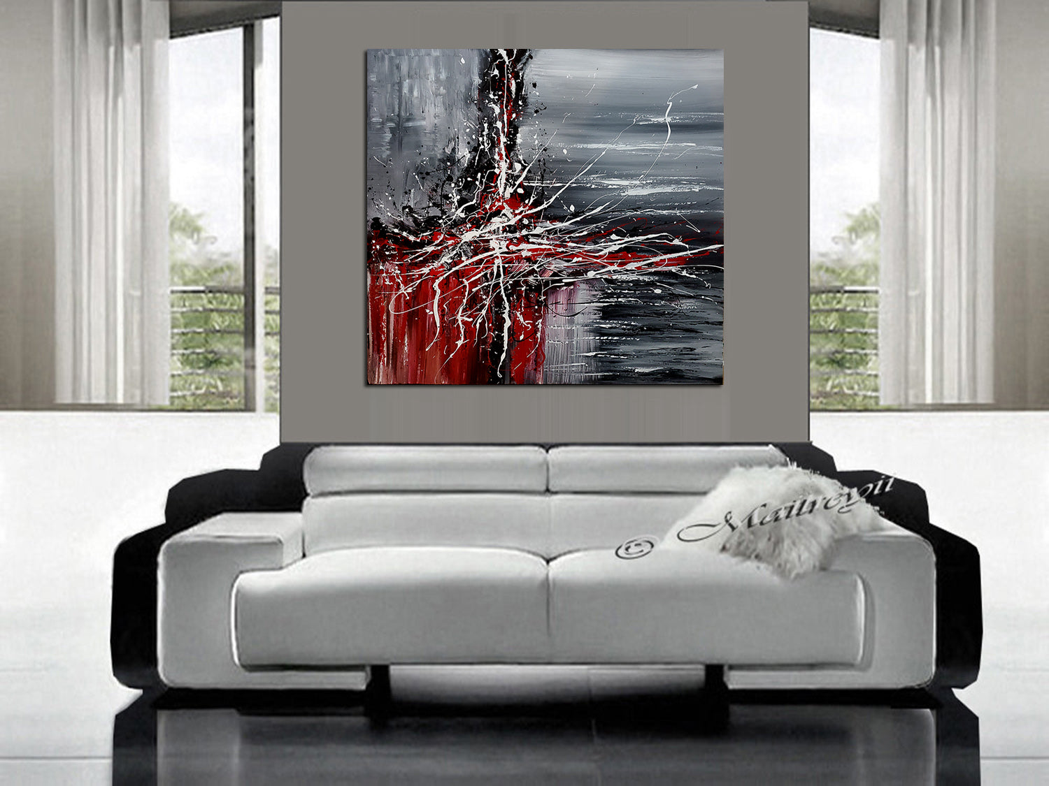 Original Abstract Art For Sale - Modern Wall Art Luxury Homes Office - Light Storm - LargeModernArt