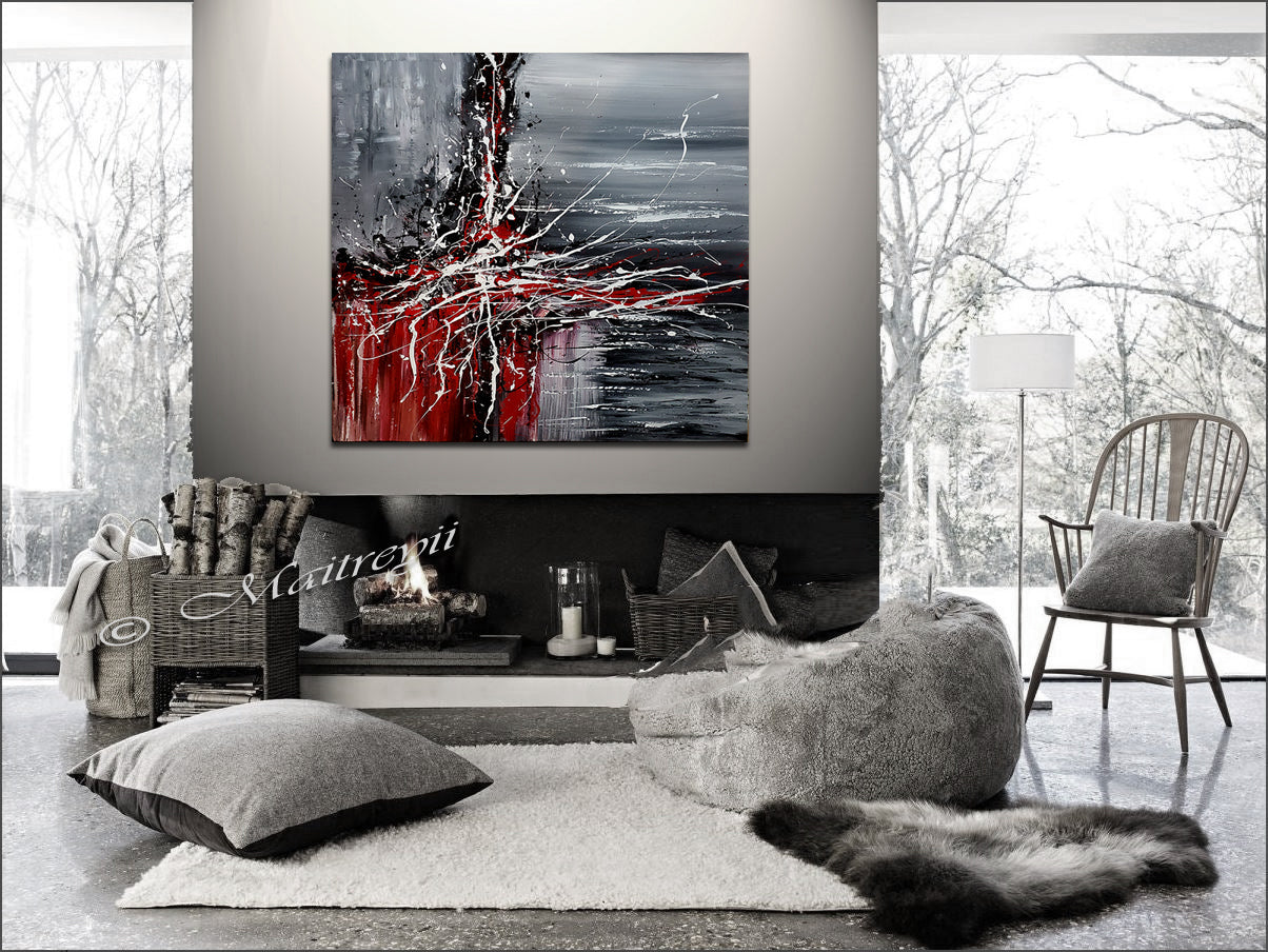 Original Abstract Art For Sale - Modern Wall Art Luxury Homes Office - Light Storm - LargeModernArt