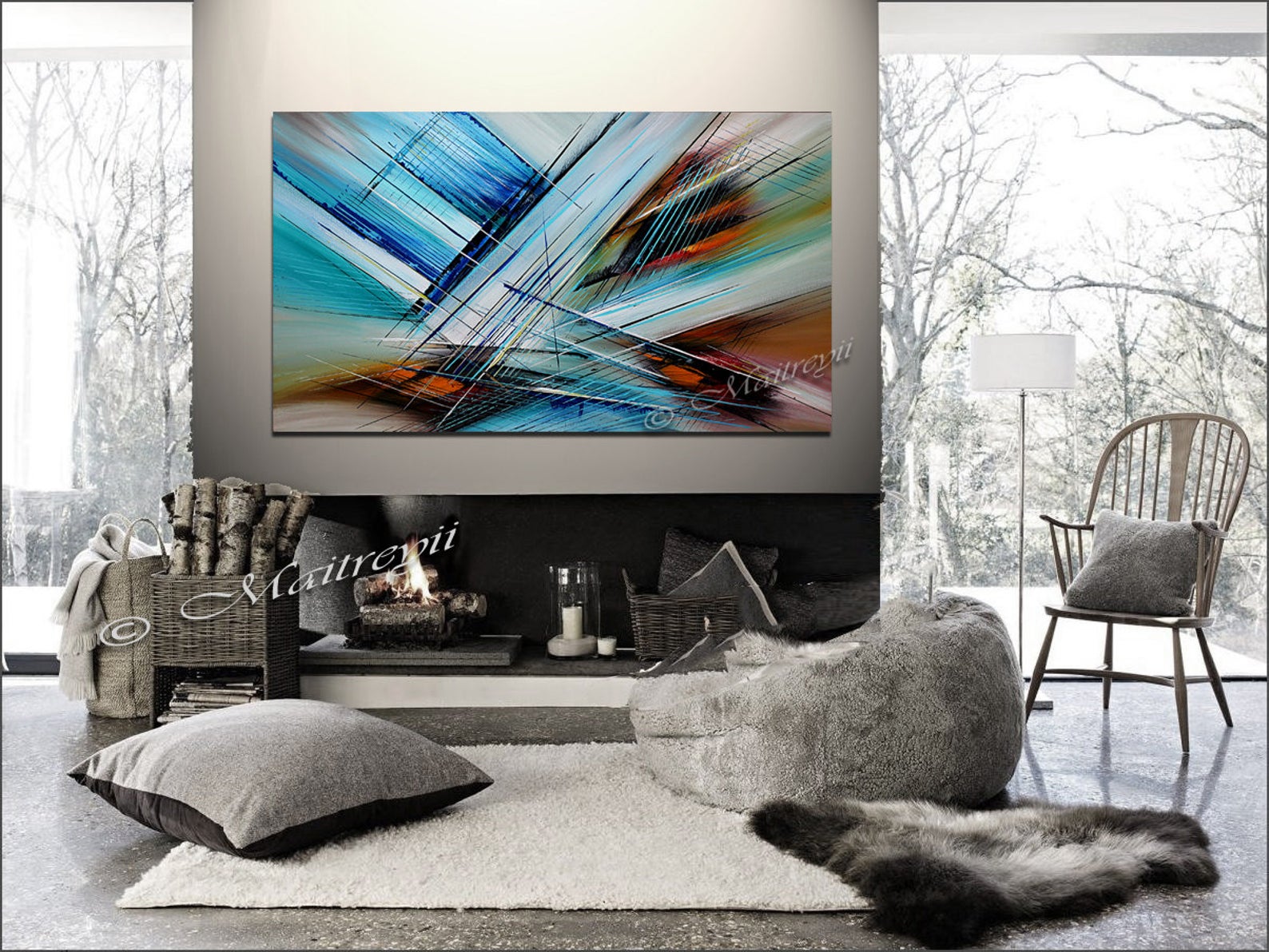 Abstract Paintings For Sale -  Lightning Returns - LargeModernArt