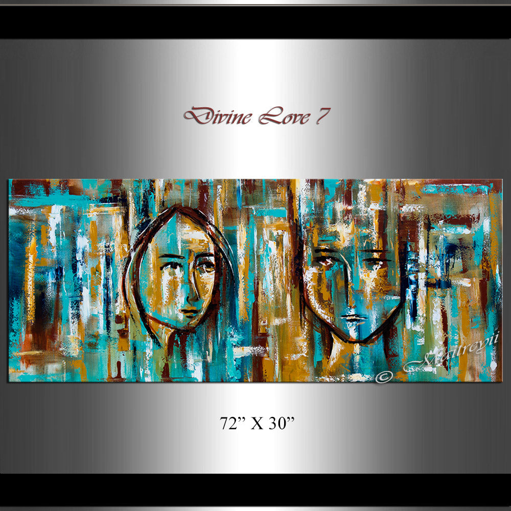 Large Modern Art Oil Painting on Canvas Modern Wall Art Figurative - Divine Love 7 - LargeModernArt