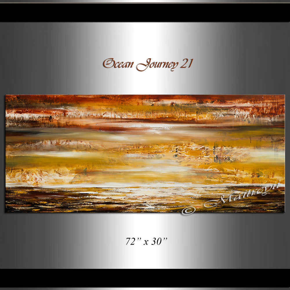 Large Ocean Art Oil Painting on Canvas Modern Wall Art Seascape - Ocean Journey 21 - LargeModernArt