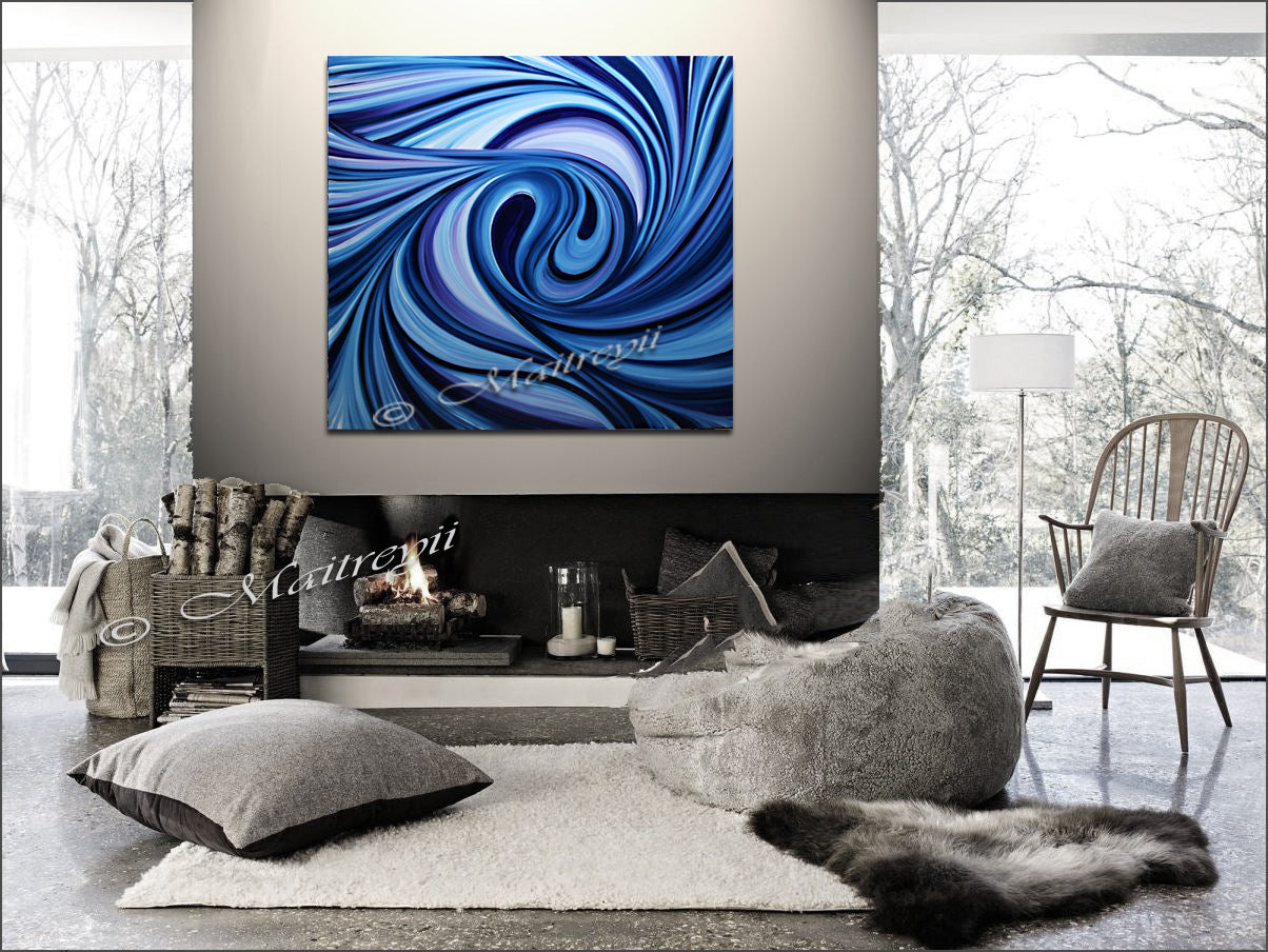 Large Oil Painting For Luxury homes - Ocean Swirl - LargeModernArt