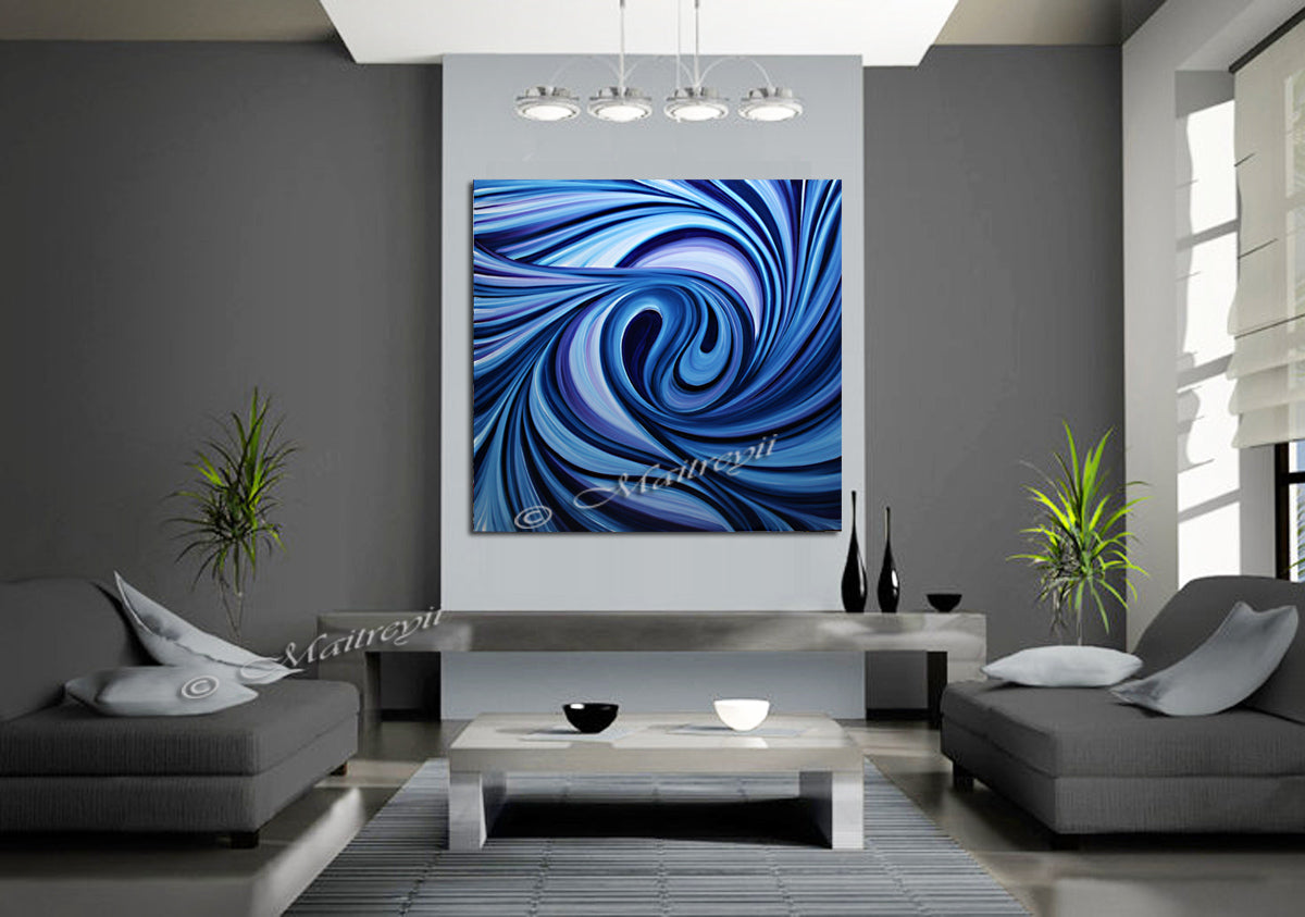 Large Oil Painting For Luxury homes - Ocean Swirl - LargeModernArt