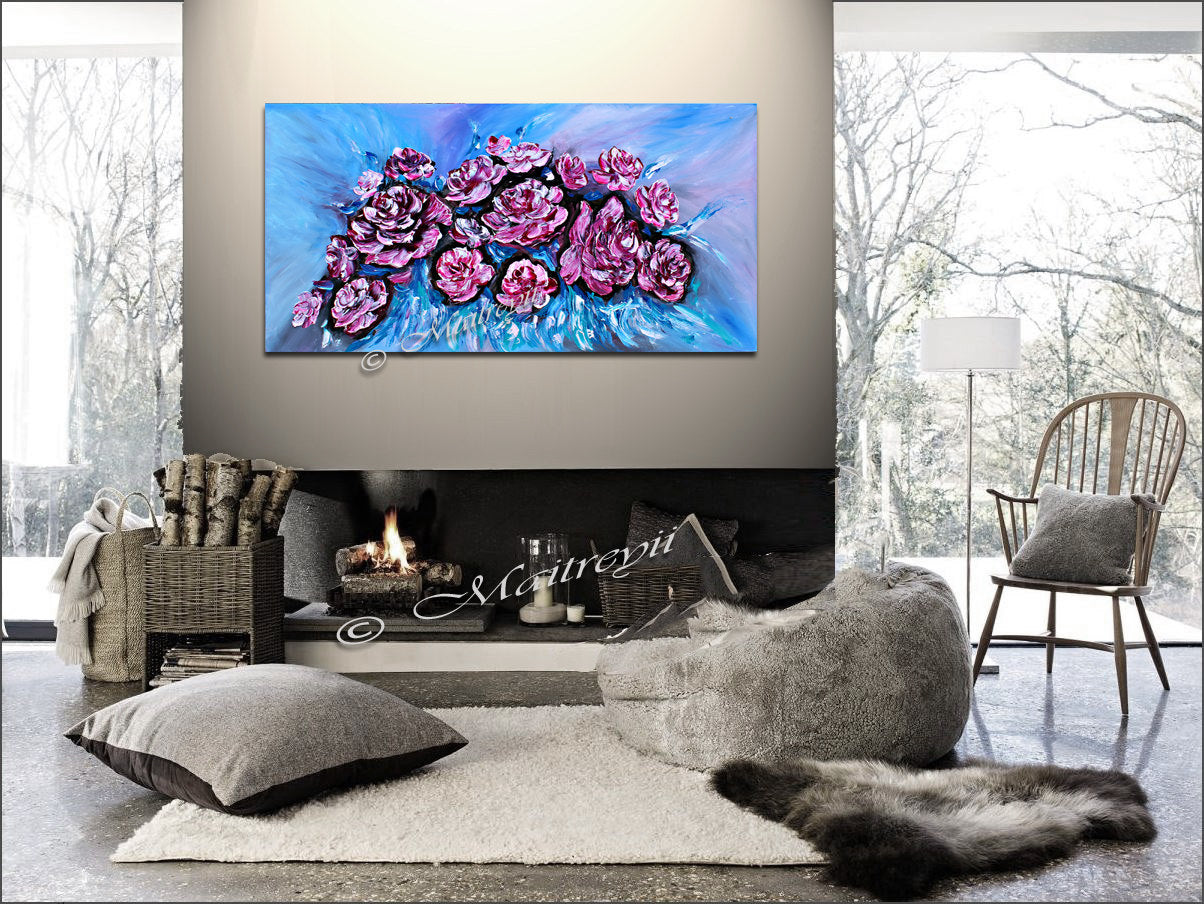 Flowers Painting - Pink Rose - LargeModernArt